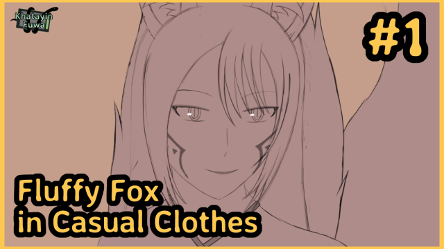 【OC ART】Fluffy Fox in Casual Clothes #1 (Sketch)